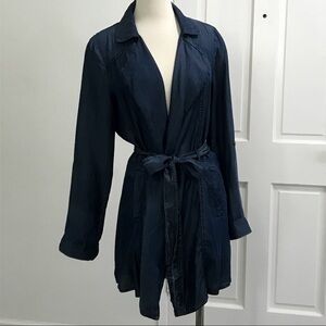 Love Tree Chambray Blue belt blazer Jacket Size L